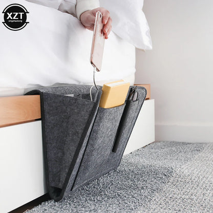 Felt Bedside Storage Organizer - Multi-Pocket Holder for Phones, Books, Magazines, and Tissues for Bedside or Sofa Use
