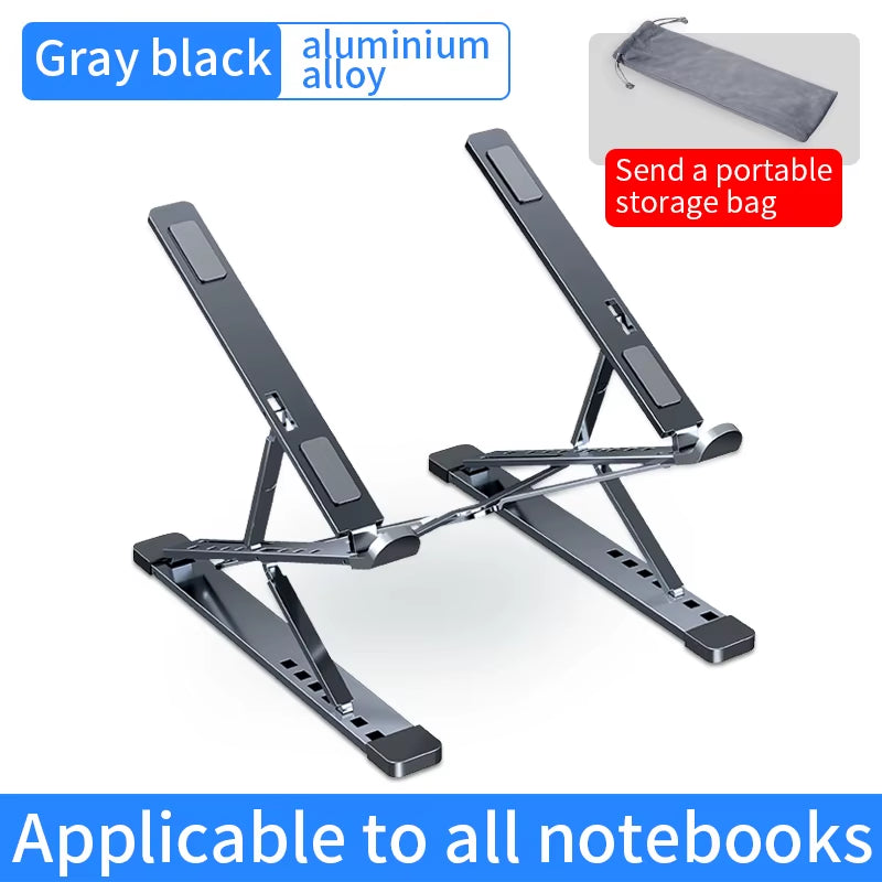 YYLM N8 Adjustable Aluminum Laptop Stand for MacBook - Portable, Foldable, and Stable Cooling Notebook Holder
