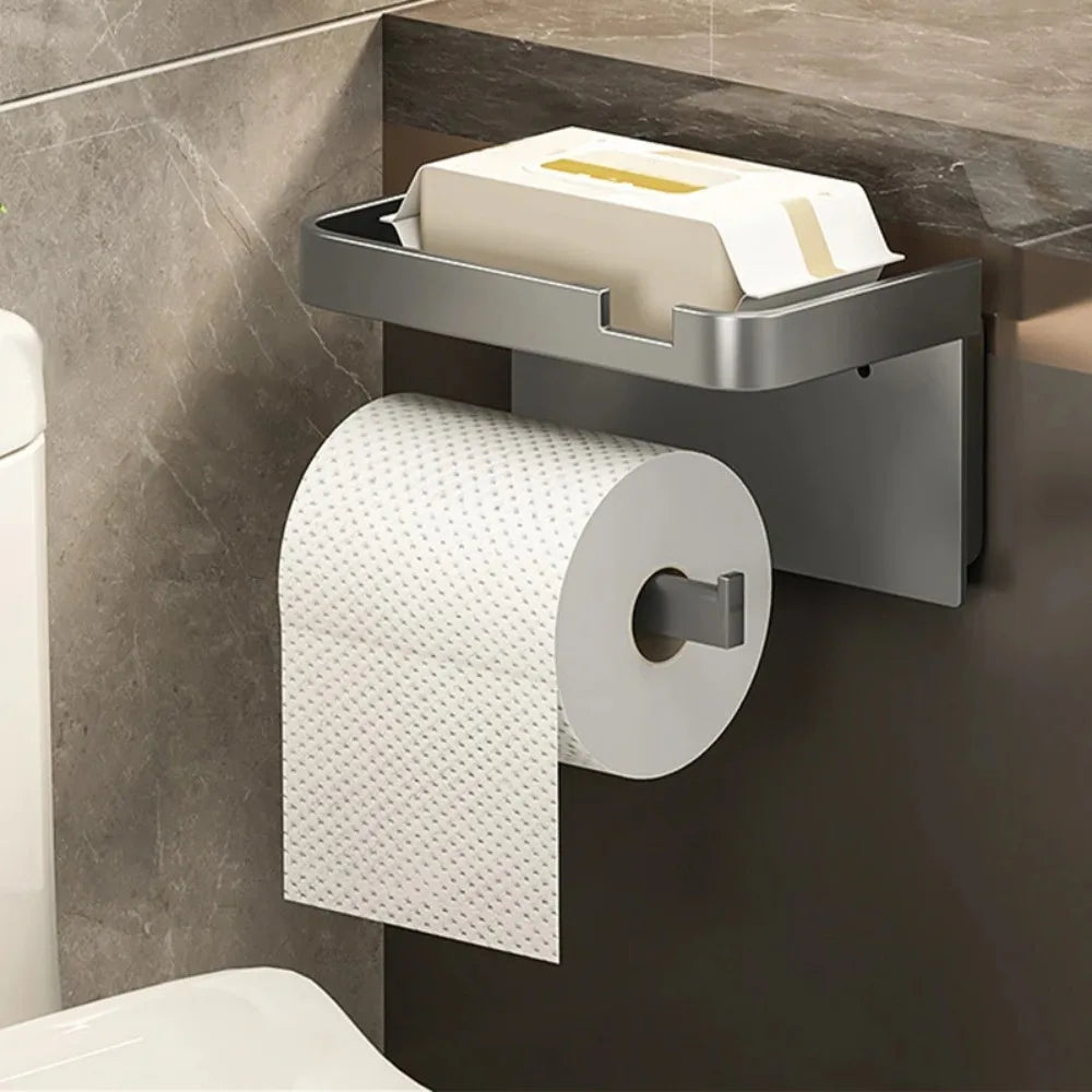 2026 Wall-Mounted Toilet Paper Holder and Organizer for Bathroom and Kitchen Essentials