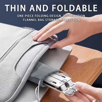 Adjustable Aluminum Laptop Stand with 6 Height Levels, Foldable and Portable Design for 8-16” Laptops, Improved Ventilation and Heat Dissipation