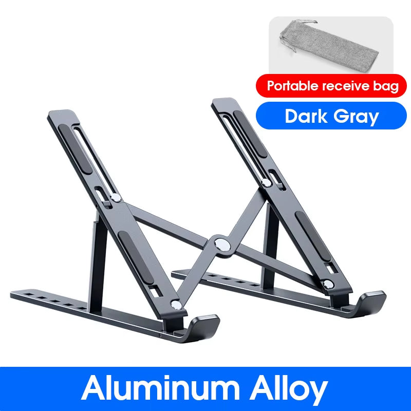 YYLM N8 Adjustable Aluminum Laptop Stand for MacBook - Portable, Foldable, and Stable Cooling Notebook Holder