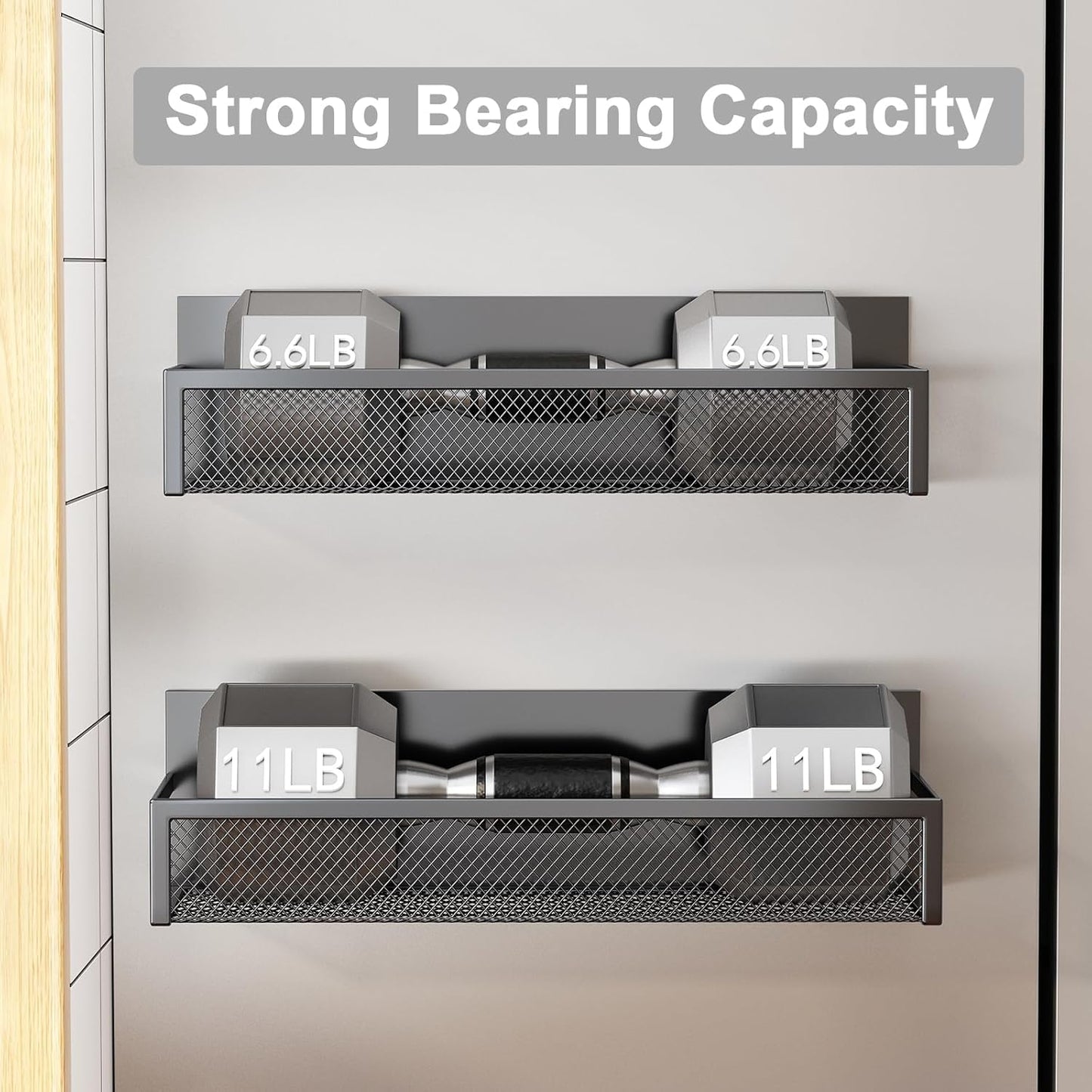 Magnetic Spice Rack Set for Refrigerator - 2-Pack Fridge Organizer with Adjustable Hooks for Kitchen Storage and Organization