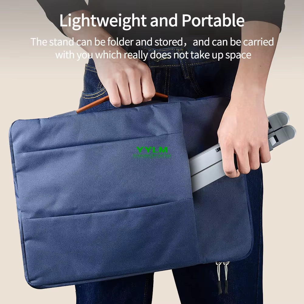 YYLM N8 Adjustable Aluminum Laptop Stand for MacBook - Portable, Foldable, and Stable Cooling Notebook Holder