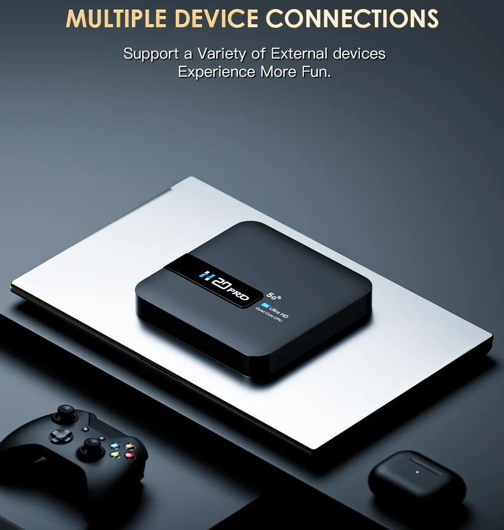 H20PRO Android 10 TV Box - 16GB, Dual Band WiFi, 4K HD Video Media Player, 1080P Set Top Box