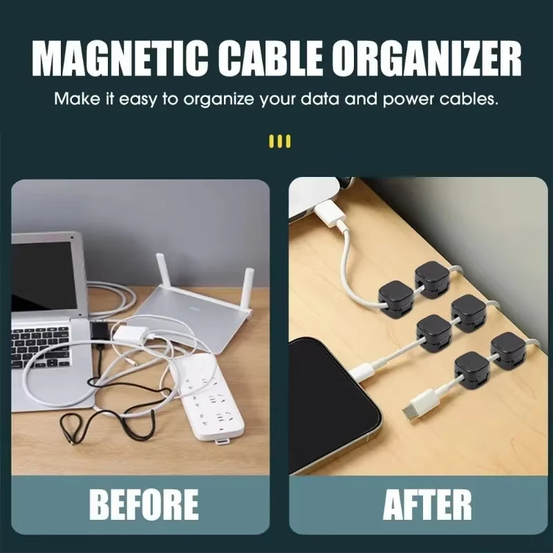 Magnetic Cable Clip and Adhesive Wire Organizer for Efficient Home and Office Desk Management