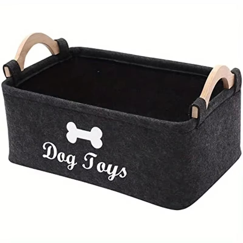 Felt Pet Toy Storage Basket - Ideal for Organizing Dog Toys